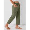 imageANRABESS Womens Cropped Pants 2026 Summer Casual Elastic High Waisted Lounge Capri Tapered Ankle Beach Trousers Work OutfitsOlive Green