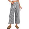 imageANRABESS Women Striped Gingham Palazzo Cropped Pants Wide Leg Pajama Lounge Pant Plaid PJ Bottoms Cute Trousers with PocketsBlack White Plaid