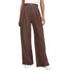 imageANRABESS Women Wide Leg Dress Pants Lightweight High Waisted Business Casual Trousers Dressy Office Work Palazzo Pants SlacksDeep Brown