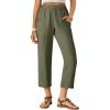 imageANRABESS Womens Cropped Pants 2026 Summer Casual Elastic High Waisted Lounge Capri Tapered Ankle Beach Trousers Work OutfitsOlive Green