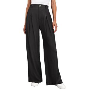imageANRABESS Women Wide Leg Dress Pants Lightweight High Waisted Business Casual Trousers Dressy Office Work Palazzo Pants SlacksBlack