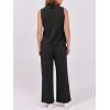 imageANRABESS Two Piece Sets for Women Summer Outfits Lounge Sets Polo Tank Tops Wide Leg Crop Pants Vacation Travel Outfits Black Large