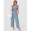 imageANRABESS Jumpsuits for Women Dressy One Piece Summer Outfits Wide Leg Sleeveless Smocked Romper Jumpers Casual Beach OverallsBlue White Floral