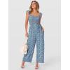 imageANRABESS Jumpsuits for Women Dressy One Piece Summer Outfits Wide Leg Sleeveless Smocked Romper Jumpers Casual Beach OverallsBlue White Floral
