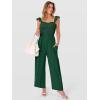 imageANRABESS Jumpsuits for Women Dressy One Piece Summer Outfits Wide Leg Sleeveless Smocked Romper Jumpers Casual Beach OverallsForest Green