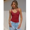 imageANRABESS V Neck Tank Tops for Women Ribbed Knit Camisole 2026 Summer Casual Sleeveless Slim Fitted Basic Cami Shirts ClothesRed
