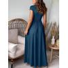 imageANRABESS Women Summer Deep V Neck Short Sleeve Dresses Slit Elegant Wedding Guest Formal Cocktail Evening Maxi Long DressShort Sleeve Deep Blue