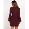 imageANRABESS Womens 2025 Fall Dress Long Lantern Sleeve Ribbed Knit Casual Tie Waist Lightweight Mini Sweater DressDark Burgundy