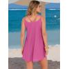 imageANRABESS Womens Cover Up 2026 Beach Vacation Tank Dress Eyelet Spaghetti Strap Bathing Suit Summer Swimsuits Mini SundressHot Pink