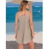 imageANRABESS Womens Cover Up 2026 Beach Vacation Tank Dress Eyelet Spaghetti Strap Bathing Suit Summer Swimsuits Mini SundressKhaki