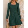 imageANRABESS Womens Long Sleeve Fall Dress 2025 Square Neck Casual Ribbed Knit Comfy Soft Short Sweater Dresses with PocketsGreen