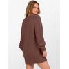 imageANRABESS Womens Long Sleeve V Neck Oversized Cable Knit Mini Sweater Dresses 2025 Winter Fall Trendy Pullover Tunic OutfitsBrown