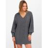 imageANRABESS Womens Long Sleeve V Neck Oversized Cable Knit Mini Sweater Dresses 2025 Winter Fall Trendy Pullover Tunic OutfitsDeep Grey
