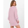 imageANRABESS Womens Long Sleeve V Neck Oversized Cable Knit Mini Sweater Dresses 2025 Winter Fall Trendy Pullover Tunic OutfitsPink