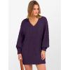 imageANRABESS Womens Long Sleeve V Neck Oversized Cable Knit Mini Sweater Dresses 2025 Winter Fall Trendy Pullover Tunic OutfitsPurple