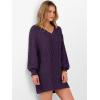 imageANRABESS Womens Long Sleeve V Neck Oversized Cable Knit Mini Sweater Dresses 2025 Winter Fall Trendy Pullover Tunic OutfitsPurple
