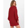 imageANRABESS Womens Long Sleeve V Neck Oversized Cable Knit Mini Sweater Dresses 2025 Winter Fall Trendy Pullover Tunic OutfitsRed