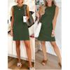imageANRABESS Womens Summer Casual Mini Dresses 2026 Sleeveless Crewneck Split WrinkleFree Beach Travel Vacation Short SundressArmy Green