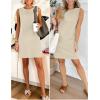 imageANRABESS Womens Summer Casual Mini Dresses 2026 Sleeveless Crewneck Split WrinkleFree Beach Travel Vacation Short SundressBeige