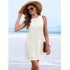 imageANRABESS Womens Swimsuit Cover Up 2026 Summer Eyelet Sleeveless Beach Dresses Swimwear Bathing Suit Coverup Vacation ClothesWhite