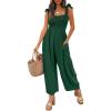 imageANRABESS Jumpsuits for Women Dressy One Piece Summer Outfits Wide Leg Sleeveless Smocked Romper Jumpers Casual Beach OverallsForest Green