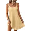imageANRABESS Womens Cover Up 2026 Beach Vacation Tank Dress Eyelet Spaghetti Strap Bathing Suit Summer Swimsuits Mini SundressYellow