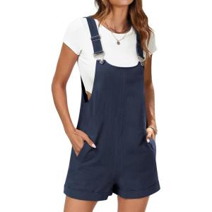 imageANRABESS Womens Short Overalls Summer Adjustable Strap Loose Fit Bib Shortalls Rompers Spring Travel Vacation ClothesNavy Blue