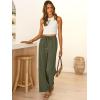 imageABRABESS Womens Palazzo Pants Wide Leg Flowy Drawstring High Waisted Casual Trousers 2026 Summer Beach Vacation OutfitsArmy Green