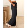 imageABRABESS Womens Palazzo Pants Wide Leg Flowy Drawstring High Waisted Casual Trousers 2026 Summer Beach Vacation OutfitsBlack