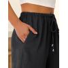 imageABRABESS Womens Palazzo Pants Wide Leg Flowy Drawstring High Waisted Casual Trousers 2026 Summer Beach Vacation OutfitsBlack