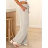 imageABRABESS Womens Palazzo Pants Wide Leg Flowy Drawstring High Waisted Casual Trousers 2026 Summer Beach Vacation OutfitsLight Yellow