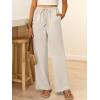 imageABRABESS Womens Palazzo Pants Wide Leg Flowy Drawstring High Waisted Casual Trousers 2026 Summer Beach Vacation OutfitsLight Yellow