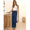 imageABRABESS Womens Palazzo Pants Wide Leg Flowy Drawstring High Waisted Casual Trousers 2026 Summer Beach Vacation OutfitsNavy Blue