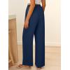 imageABRABESS Womens Palazzo Pants Wide Leg Flowy Drawstring High Waisted Casual Trousers 2026 Summer Beach Vacation OutfitsNavy Blue