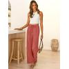 imageABRABESS Womens Palazzo Pants Wide Leg Flowy Drawstring High Waisted Casual Trousers 2026 Summer Beach Vacation OutfitsOrange Red