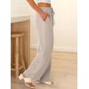 imageABRABESS Womens Palazzo Pants Wide Leg Flowy Drawstring High Waisted Casual Trousers 2026 Summer Beach Vacation OutfitsParchment