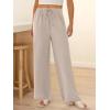 imageABRABESS Womens Palazzo Pants Wide Leg Flowy Drawstring High Waisted Casual Trousers 2026 Summer Beach Vacation OutfitsParchment