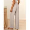 imageABRABESS Womens Palazzo Pants Wide Leg Flowy Drawstring High Waisted Casual Trousers 2026 Summer Beach Vacation OutfitsParchment