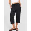 imageANRABESS Capris Pants for Women Summer Casual Loose Drawstring Elastic High Waist Straight 2026 Lounge Beach Cropped TrousersBlack