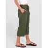 imageANRABESS Capris Pants for Women Summer Casual Loose Drawstring Elastic High Waist Straight 2026 Lounge Beach Cropped TrousersGreen