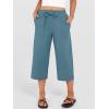 imageANRABESS Capris Pants for Women Summer Casual Loose Drawstring Elastic High Waist Straight 2026 Lounge Beach Cropped TrousersLake Bule
