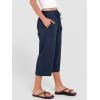 imageANRABESS Capris Pants for Women Summer Casual Loose Drawstring Elastic High Waist Straight 2026 Lounge Beach Cropped TrousersNavy Blue