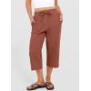 imageANRABESS Capris Pants for Women Summer Casual Loose Drawstring Elastic High Waist Straight 2026 Lounge Beach Cropped TrousersRust