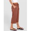imageANRABESS Capris Pants for Women Summer Casual Loose Drawstring Elastic High Waist Straight 2026 Lounge Beach Cropped TrousersRust