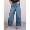 imageANRABESS Women Barrel Jeans High Waisted Wide Leg Drawstring Denim Pants Y2K Baggy Loose Fit Trouser Jeans with PocketsMedium Blue