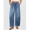 imageANRABESS Women Barrel Jeans High Waisted Wide Leg Drawstring Denim Pants Y2K Baggy Loose Fit Trouser Jeans with PocketsMedium Blue