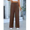 imageANRABESS Women Wide Leg Pants Stretchy Work Dress Pants Waffle Knit Business Casual Pull on Palazzo Slacks Trousers OutfitsBrown