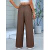 imageANRABESS Women Wide Leg Pants Stretchy Work Dress Pants Waffle Knit Business Casual Pull on Palazzo Slacks Trousers OutfitsBrown