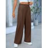 imageANRABESS Women Wide Leg Pants Stretchy Work Dress Pants Waffle Knit Business Casual Pull on Palazzo Slacks Trousers OutfitsBrown