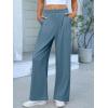 imageANRABESS Women Wide Leg Pants Stretchy Work Dress Pants Waffle Knit Business Casual Pull on Palazzo Slacks Trousers OutfitsLight Blue